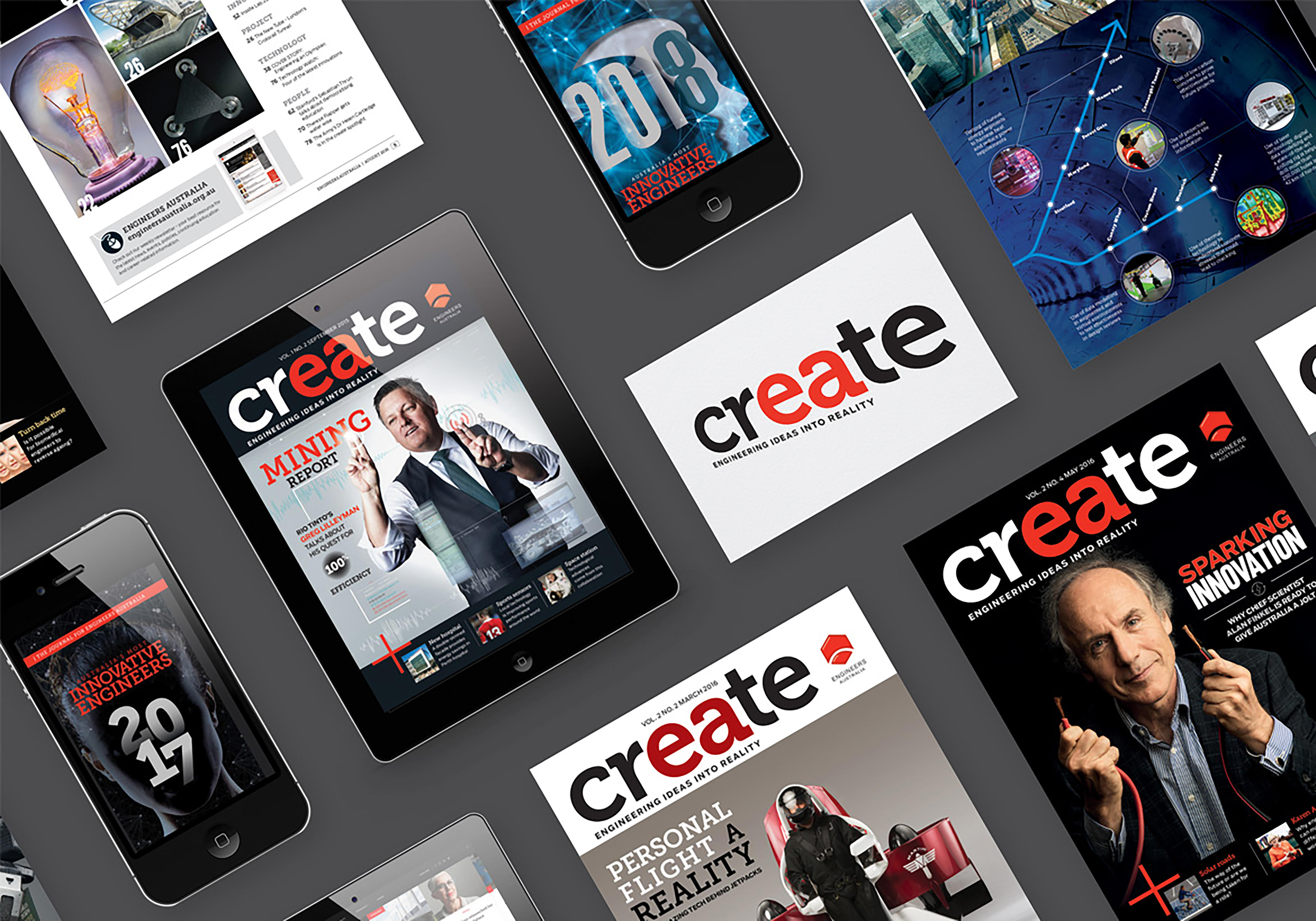 Engineers Australia Create magazine, range of work