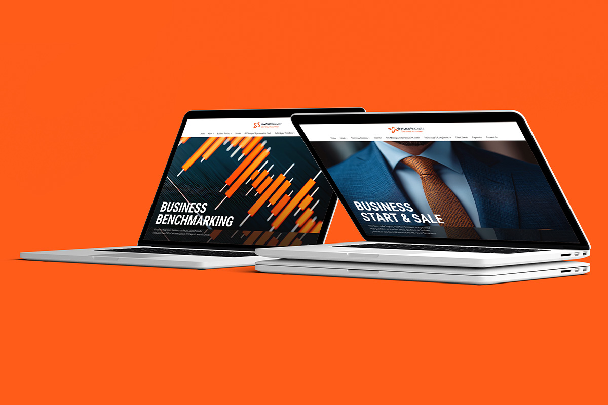 Vantage Partners website homepage shown on laptop and mobile